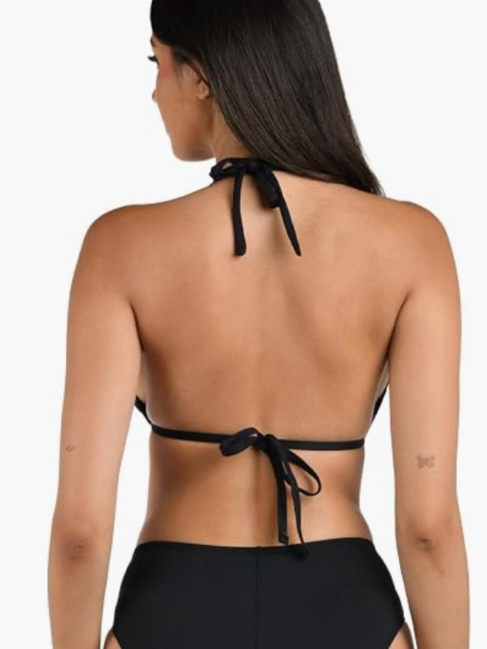 La Blanca Halter Bikini Swimsuit Top Black Size 10 11800 - Picture 2 of 2